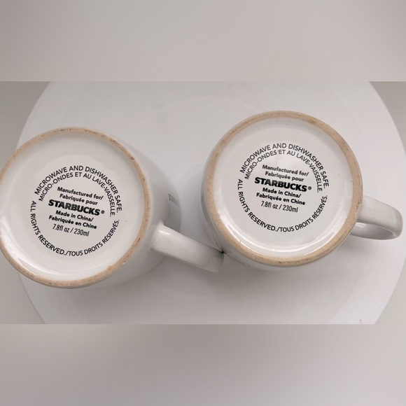 Starbucks Logo White Coffee Mug/Cups Set 7.8oz/230ml - Picture 4 of 6